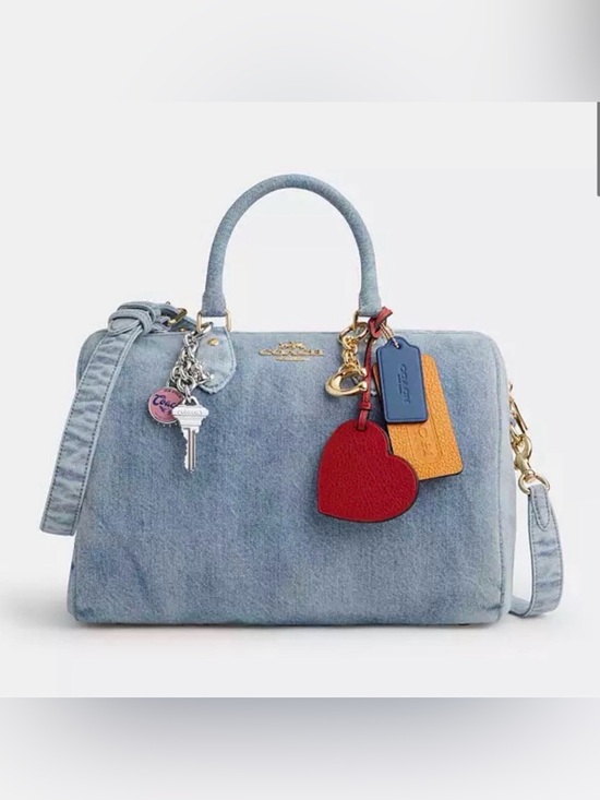 Coach Handbags - Coach Loved Denim Rowan Satchel with Charms
